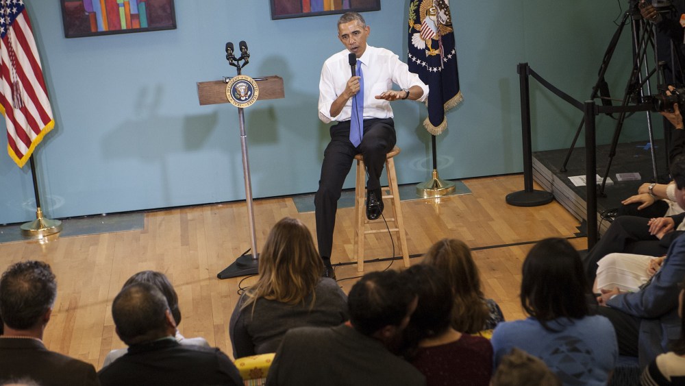 US President Barack Obama speaks about his recent executive actions on immigration on Dec. 9, 2014 at the Casa Azafran in Nashville, Tenn. (Nicholas Kamm/AFP/Getty)