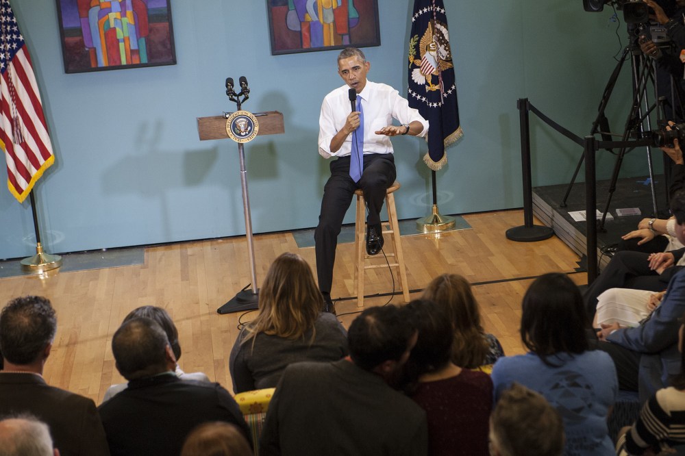 US President Barack Obama speaks about his recent executive actions on immigration on Dec. 9, 2014 at the Casa Azafran in Nashville, Tenn. (Nicholas Kamm/AFP/Getty)
