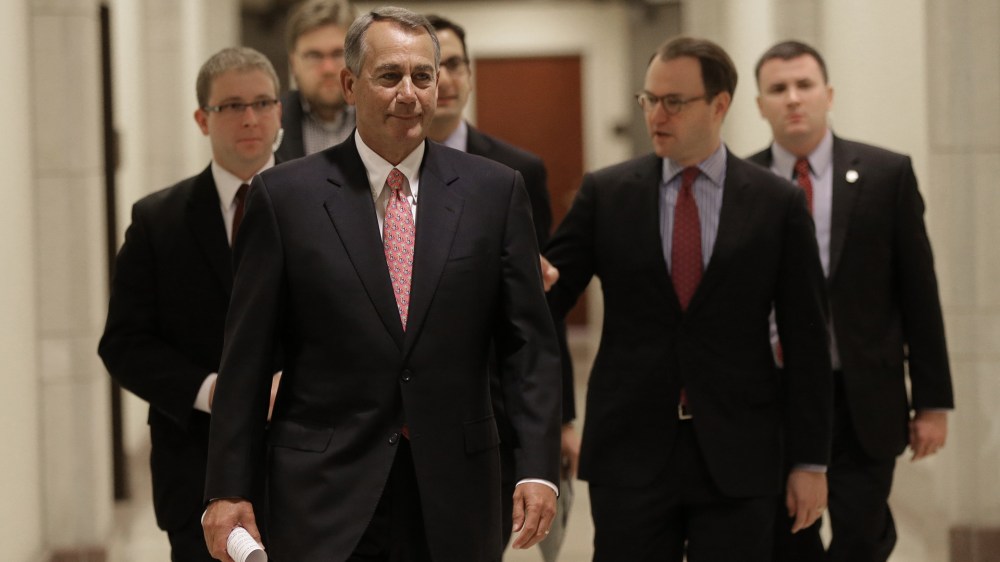 House Speaker John Boehner Holds Weekly News Conference