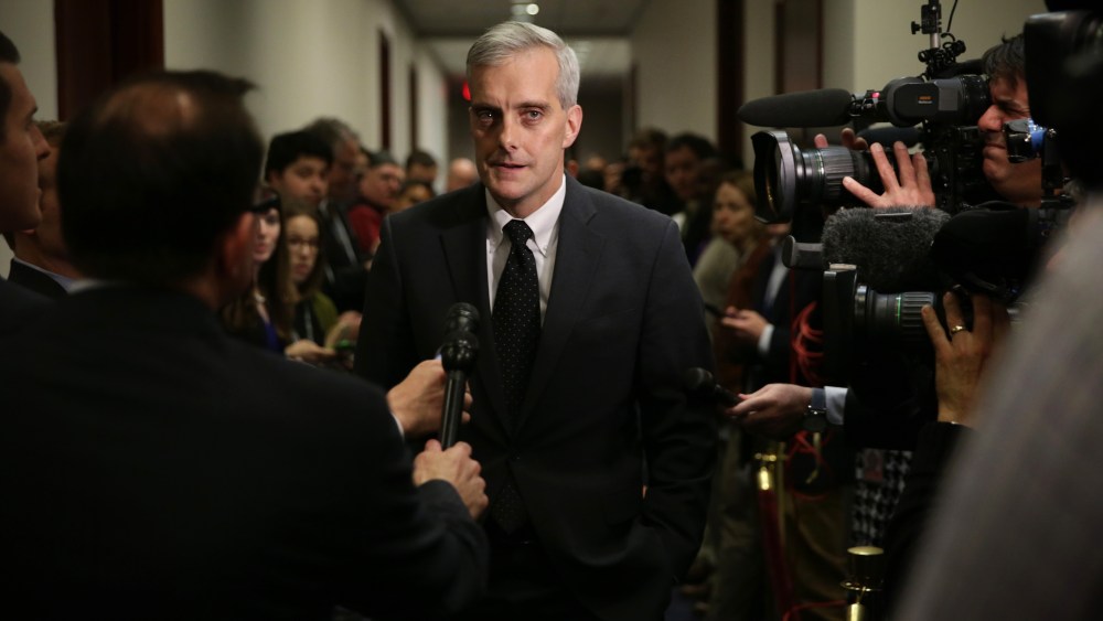 White House Chief of Staff Denis McDonough arrives at a House Democratic Caucus meeting Dec. 11, 2014 on Capitol Hill in Washington, DC. (Photo by Alex Wong/Getty)