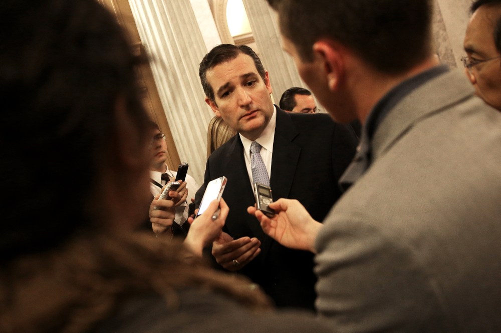 Sen. Ted Cruz (R-TX) speaks with reporters on Dec. 13, 2014 in Washington, D.C. (Photo by Win McNamee/Getty)