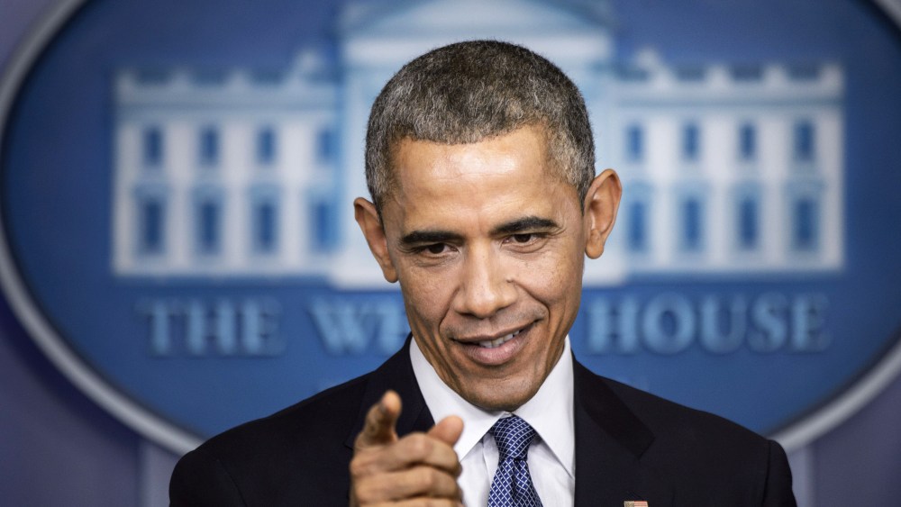 President Barack Obama speaks during a press conference in the briefing room of the White House Dec. 19, 2014 in Washington, D.C. (Photo by Brendan Smialowski/AFP/Getty)