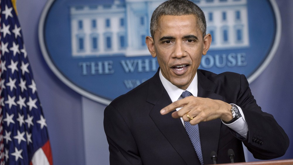 US President Barack Obama speaks during a press conference in the briefing room of the White House on Dec. 19, 2014 in Washington, DC.