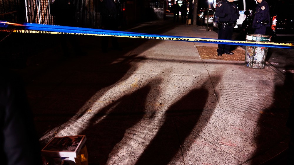 The scene at a shooting where two New York City police officers were killed in Brooklyn, N.Y. on Dec. 20, 2014. (Spencer Platt/Getty)