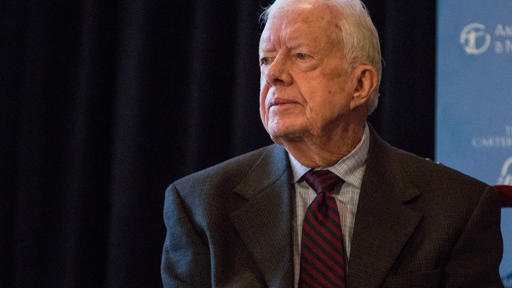 Former U.S. President Jimmy Carter speaks at a press conference on Jan. 12, 2015 in New York City.