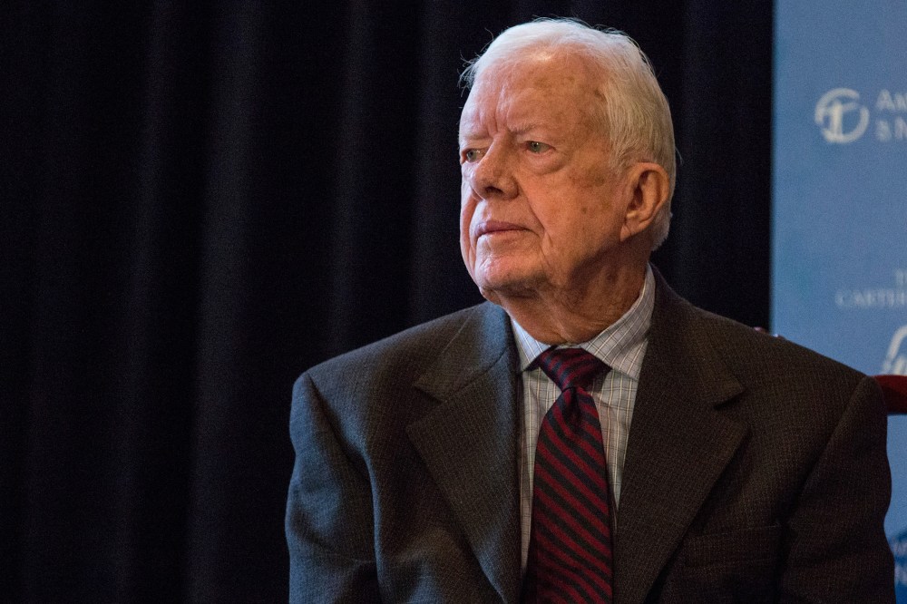 Former U.S. President Jimmy Carter speaks at a press conference on Jan. 12, 2015 in New York City.
