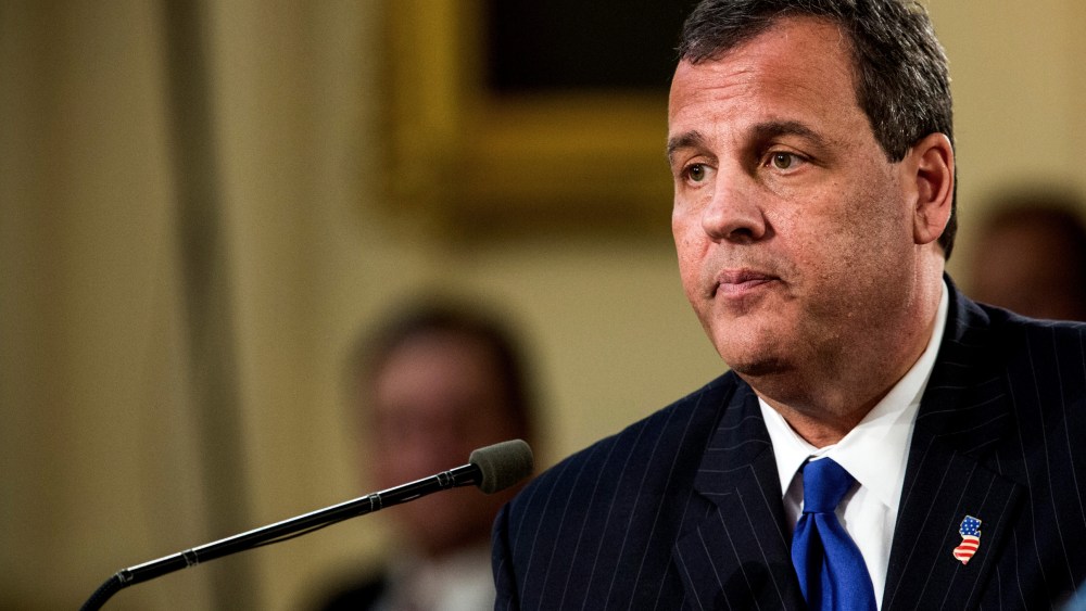 New Jersey Governor Chris Christie gives the annual State of the State address on Jan. 13, 2015 in Trenton, NJ. (Photo by Andrew Burton/Getty)