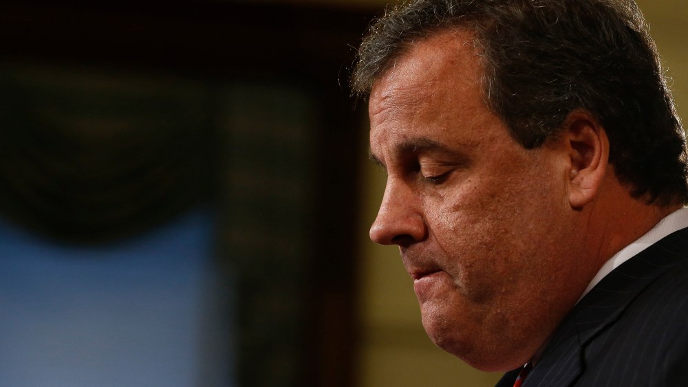 New Jersey Gov. Chris Christie speaks about his knowledge of a traffic study that snarled traffic at the George Washington Bridge during a news conference on January 9, 2014 at the Statehouse in Trenton, New Jersey.