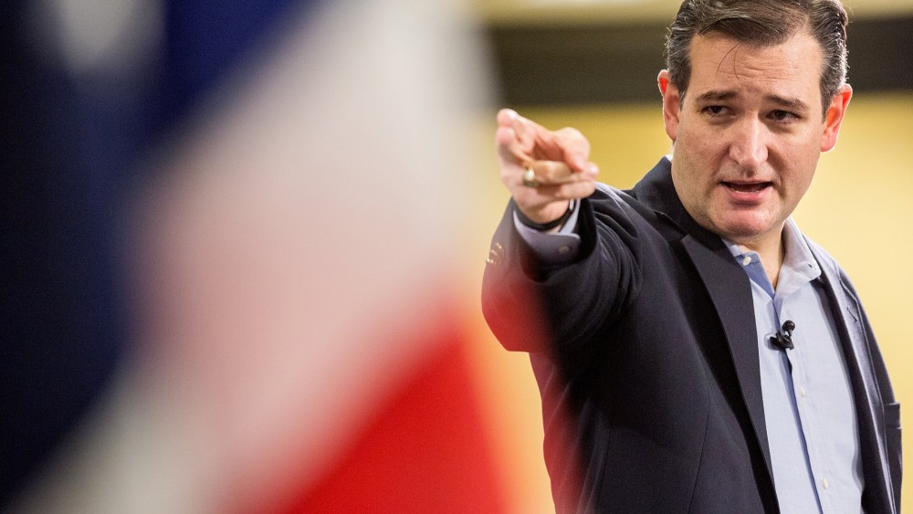 Senator Ted Cruz (R-TX) speaks to the South Carolina Tea Party Coalition convention on Jan. 18, 2015 in Myrtle Beach. (Photo by Richard Ellis/Getty)