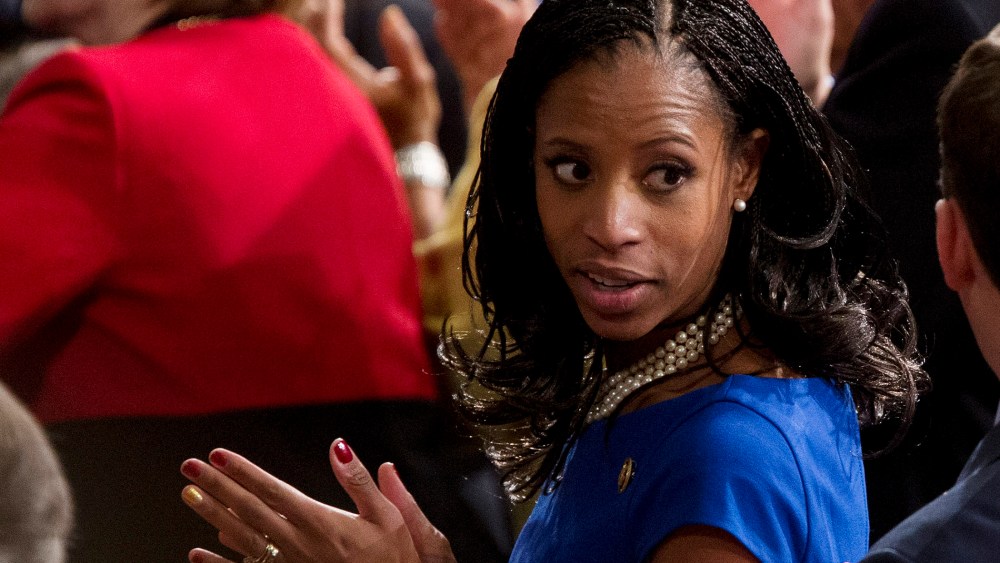 Rep. Mia Love waits for U.S. President Barack Obama to deliver the State of the Union address to a joint session of Congress at the Capitol in Washington, D.C., U.S., on Jan. 20, 2015.