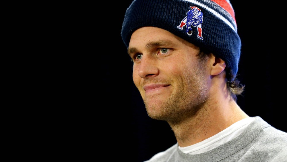 New England Patriots quarterback Tom Brady during a press conference about the under inflation of footballs used in the AFC championship game on Jan. 22, 2015 in Foxboro, Massachusetts. (Photo by Maddie Meyer/Getty)