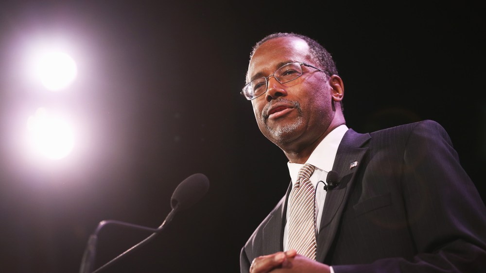 Dr. Ben Carson speaks to guests at the Iowa Freedom Summit on January 24, 2015 in Des Moines, Iowa. (Photo by Scott Olson/Getty)