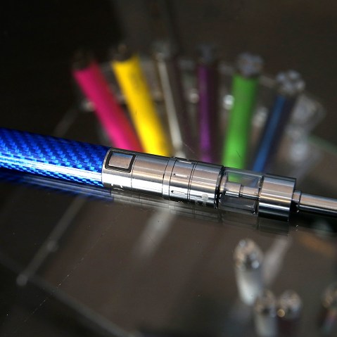E-Cigarette vaporizers are displayed on Jan. 28, 2015 in San Rafael, Calif. (Photo by Justin Sullivan/Getty)