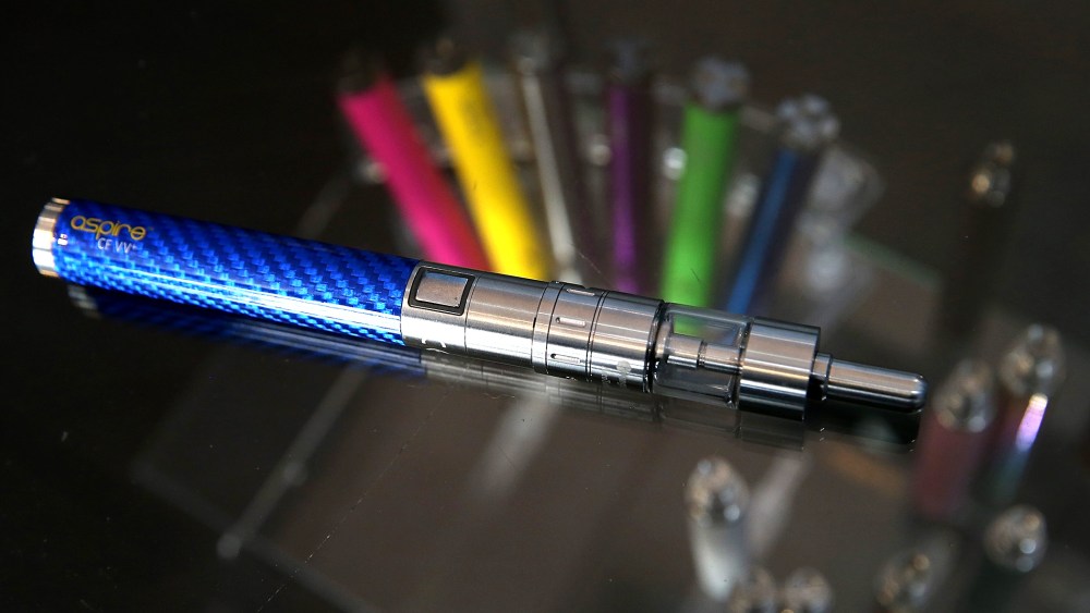 E-Cigarette vaporizers are displayed on Jan. 28, 2015 in San Rafael, Calif. (Photo by Justin Sullivan/Getty)