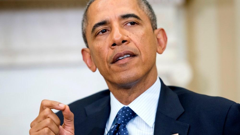President Barack Obama speaks in the Oval Office of the White House on Jan. 13, 2013.