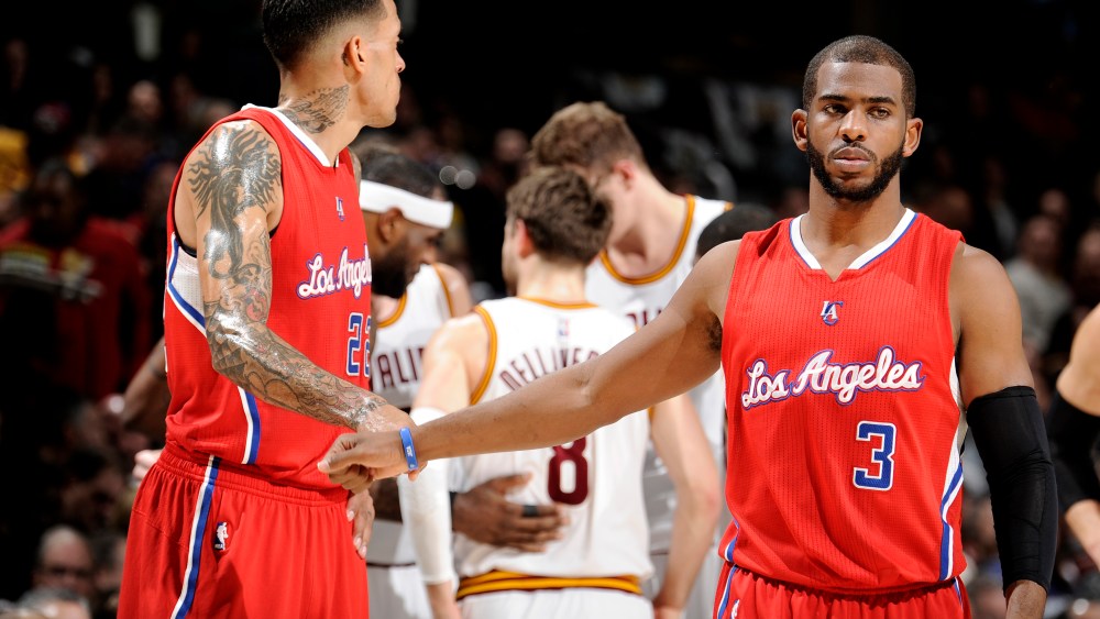 Chris Paul of the Los Angeles Clippers during the game against the Cleveland Cavaliers on Feb. 5, 2015 at Quicken Loans Arena in Cleveland, OH. (Photo by David Liam Kyle/NBAE via Getty)