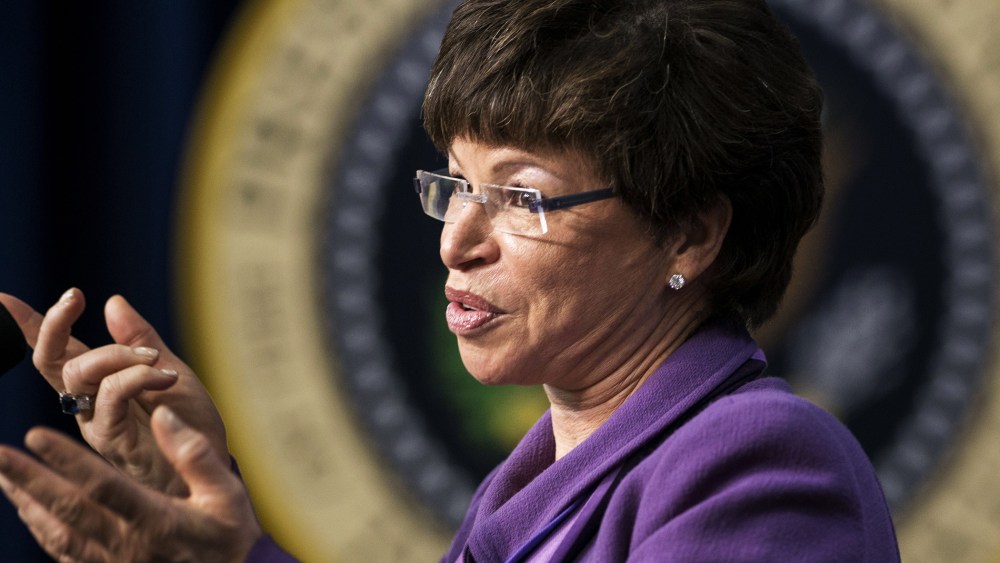 White House Senior Advisor Valerie Jarrett speaks during an event at the White House  January 16, 2014 in Washington, DC.