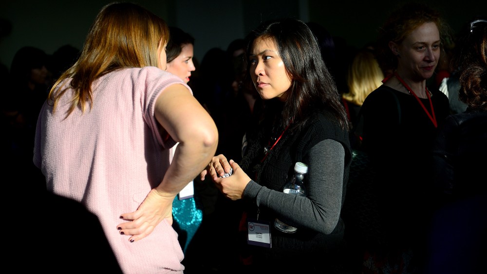 Women entrepreneurs take part in three-minute, one-on-one, business speed dating meetings during the fourth Women Entrepreneurs Festival in New York, January 15, 2014.