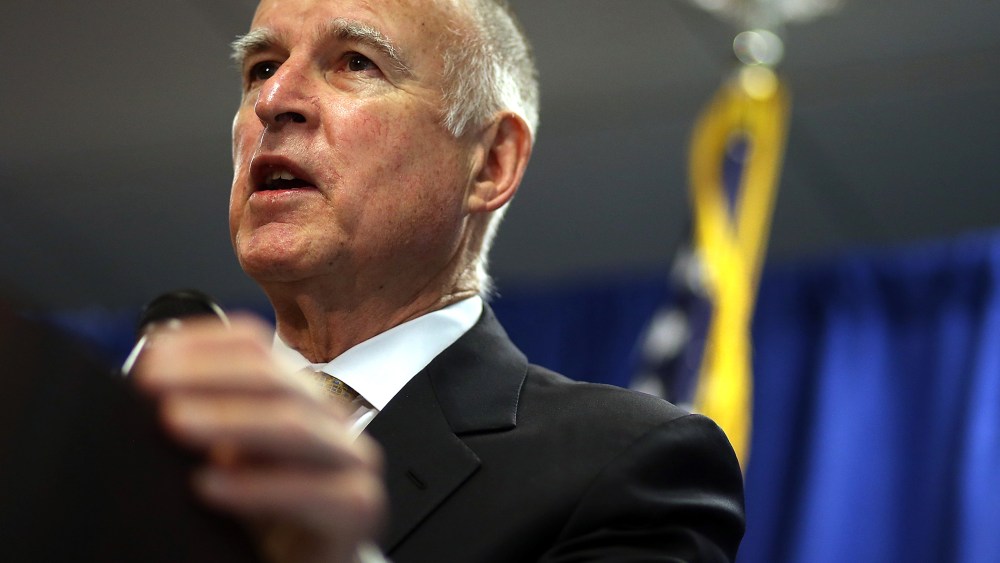 California Gov. Jerry Brown speaks during a news conference on Jan. 17, 2014 in San Francisco, Calif.