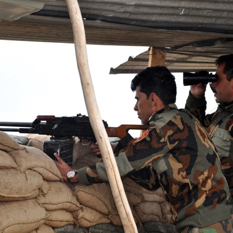 Peshmerga forces take their position in Hazir front near Erbil, Iraq on Feb. 12, 2015 against possible ISIL attacks. (Photo by van Sddk/Anadolu Agency/Getty)