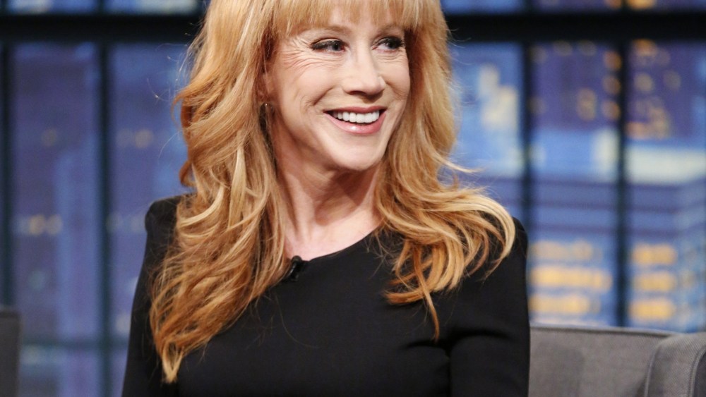 Comedian Kathy Griffin during an interview on Feb. 18, 2015 (Photo by Lloyd Bishop/NBC/NBCU Photo Bank/Getty)