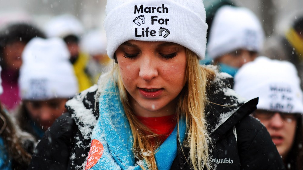 Pro-life activists protest in front of the White House, Jan. 21, 2014.