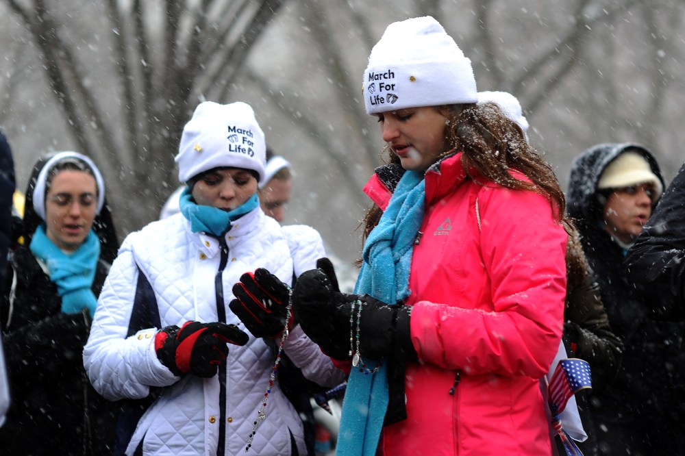 Pro-life activists protest in front of the White House, Jan. 21, 2014.
