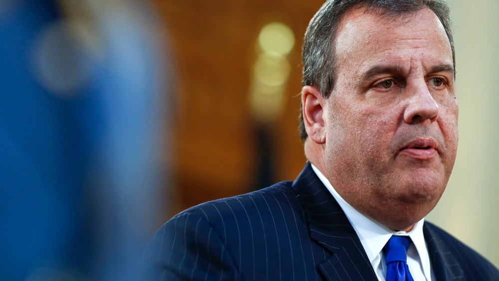 New Jersey Gov. Chris Christie delivers his budget address for fiscal year 2016 to the Legislature, on Feb. 24, 2015 at the Statehouse in Trenton, N.J. (Photo by Jeff Zelevansky/Getty)