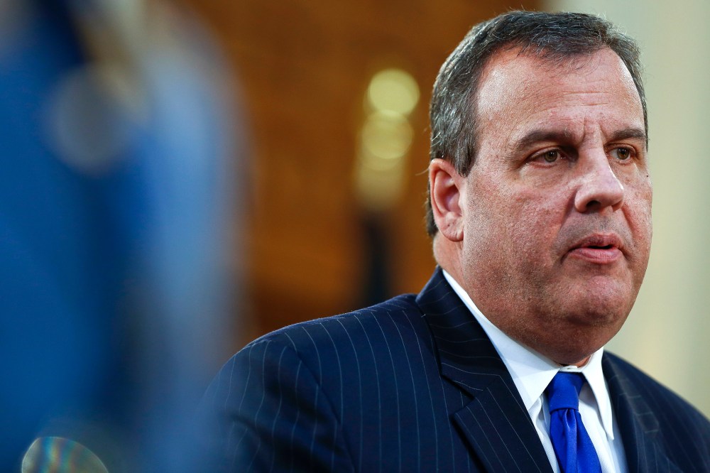 New Jersey Gov. Chris Christie delivers his budget address for fiscal year 2016 to the Legislature, on Feb. 24, 2015 at the Statehouse in Trenton, N.J. (Photo by Jeff Zelevansky/Getty)