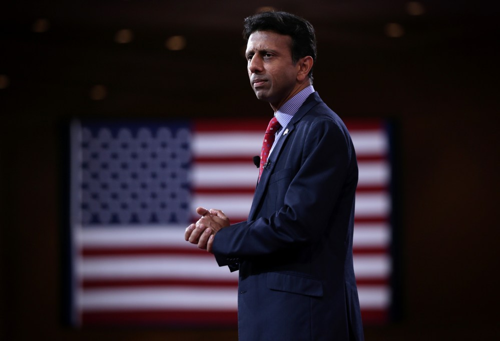 Louisiana Gov. Bobby Jindal addresses the 42nd annual Conservative Political Action Conference (CPAC) Feb. 26, 2015 in National Harbor, Md. (Photo by Alex Wong/Getty)