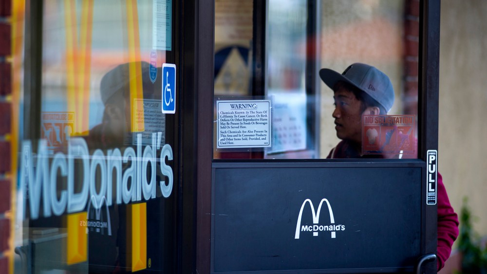 A customer enters a McDonald's Corp. restaurant in San Francisco, Calif. on Jan. 22, 2014.