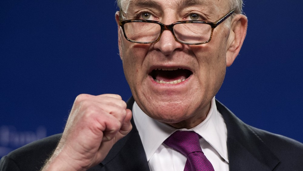 Senator Chuck Schumer (D-NY) speaks during an event, Jan. 23, 2014 in Washington, DC.