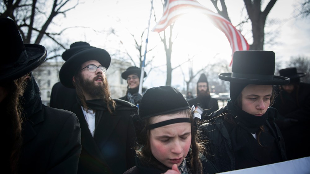 Anti-Zionist Orthodox Jews protest Israeli Prime Minister Benjamin Netanyahu's address to Congress outside the U.S. Capitol on March 3, 2015 in Washington, D.C. (Photo by Gabriella Demczuk/Getty)