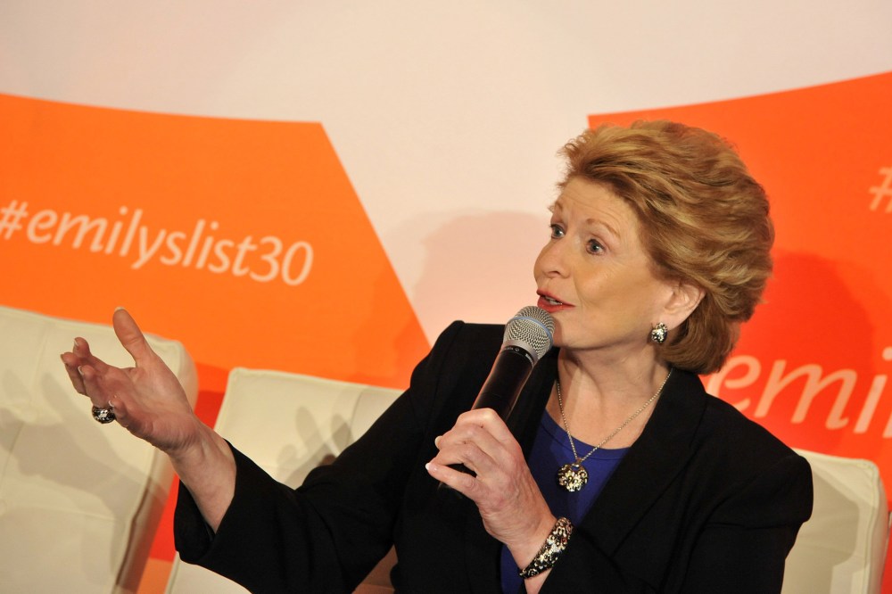 Senator Debbie Stabenow speaks at a panel at EMILY's List 30th Anniversary Gala at Washington Hilton on March 3, 2015 in Washington, DC. (Photo by Kris Connor/Getty for EMILY's List)