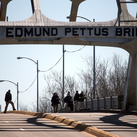 The Edmund Pettus Bridge on March 7, 2015 in Selma, Ala. (Photo by Justin Sullivan/Getty)