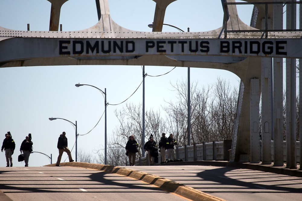 The Edmund Pettus Bridge on March 7, 2015 in Selma, Ala. (Photo by Justin Sullivan/Getty)