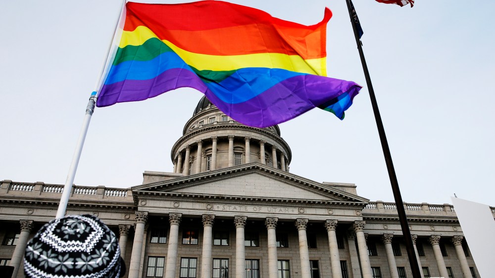 Pro and Anti-Gay Marriage Activists Rally At Utah's Capitol