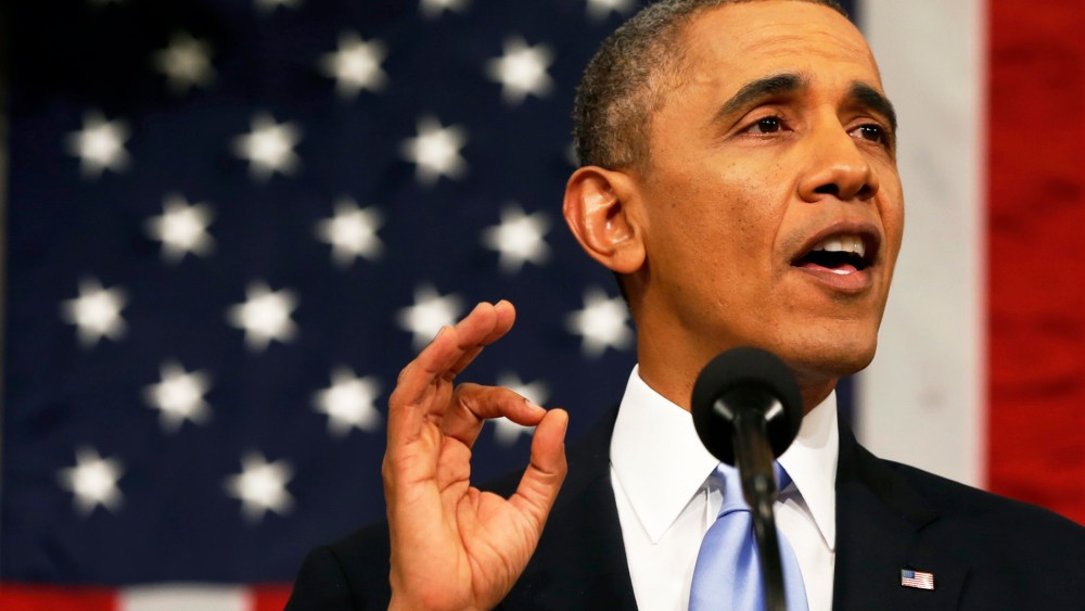 Obama delivers the State of the Union address, Jan. 28, 2014.