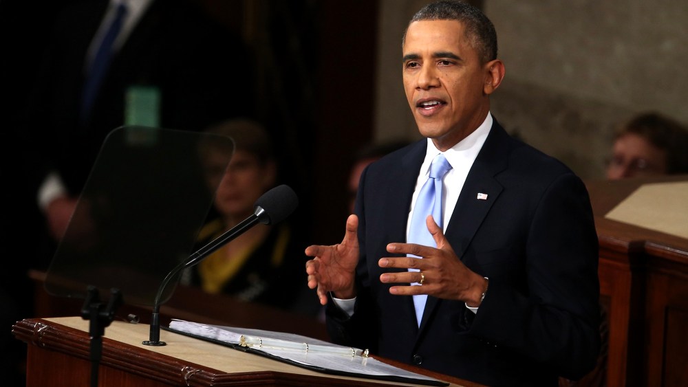 U.S. President Barack Obama delivers the State of the Union address to a joint session of Congress in the House Chamber at the U.S. Capitol on Jan. 28, 2014 in Washington, DC.