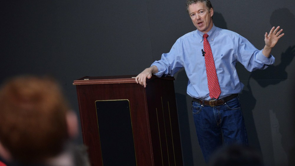 Senator Rand Paul, R-KY, speaks during a discussion on reforming the criminal justice system at Bowie State University on March 13, 2013 in Bowie, Md. (Photo by Mandel Ngan/AFP/Getty)