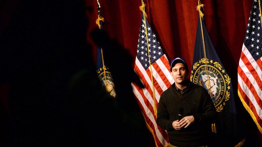 Wisconsin Governor Scott Walker takes questions following a speech during a grassroots training and rally event at Concord High School March 14, 2015 in Concord, N.H. (Photo by Darren McCollester/Getty)