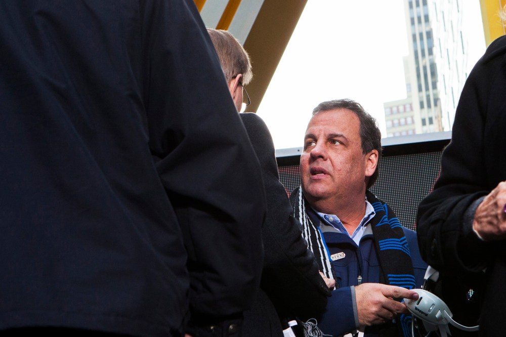 Chris Christie attends a ceremony for the NFL Super Bowl Host Committee, Feb. 1, 2014.