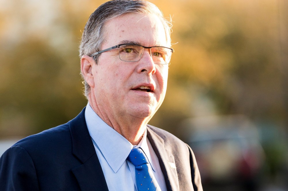 Former Florida Governor and potential Republican presidential candidate Jeb Bush arrives for an early morning GOP breakfast event on March 18, 2015 in Myrtle Beach, S.C. (Photo by Richard Ellis/Getty)