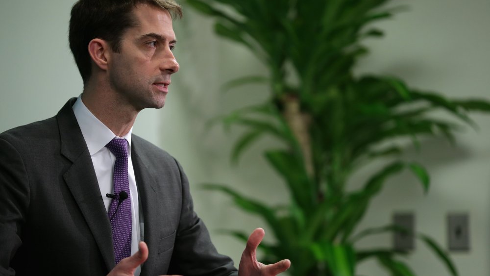 Sen. Tom Cotton (R-AR) participates in a conversation about American foreign strategy and statesmanship at the Hudson Institute on March 18, 2015 in Washington, DC.