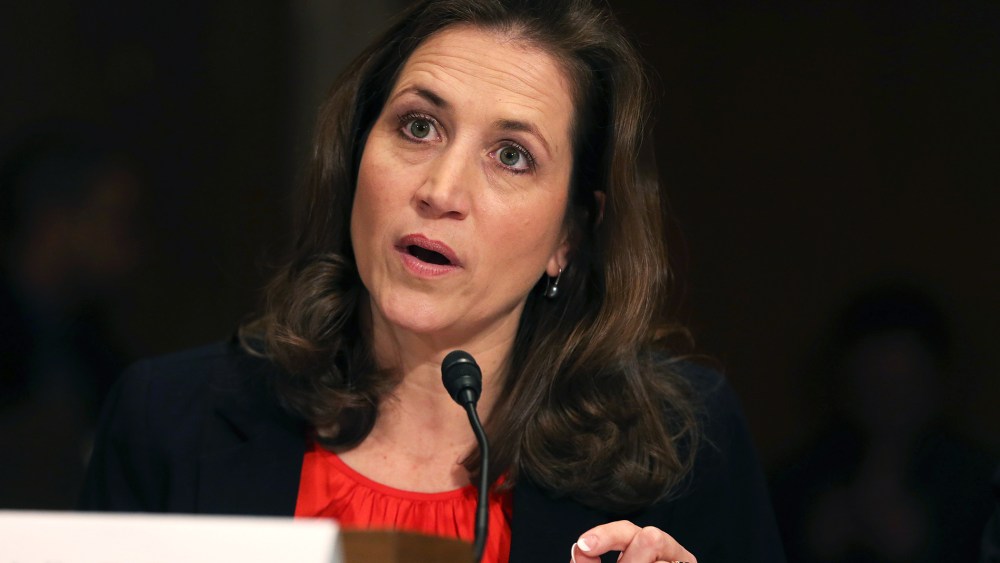 Natalie Tennant testifies during a Senate Water and Wildlife Subcommittee hearing on Capitol Hill on February 4, 2014 in Washington, DC.