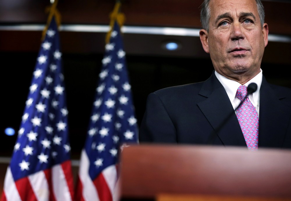 Speaker of the House Rep. John Boehner (R-OH) speaks during his weekly news conference, Feb. 6, 2014 on Capitol Hill in Washington, DC.