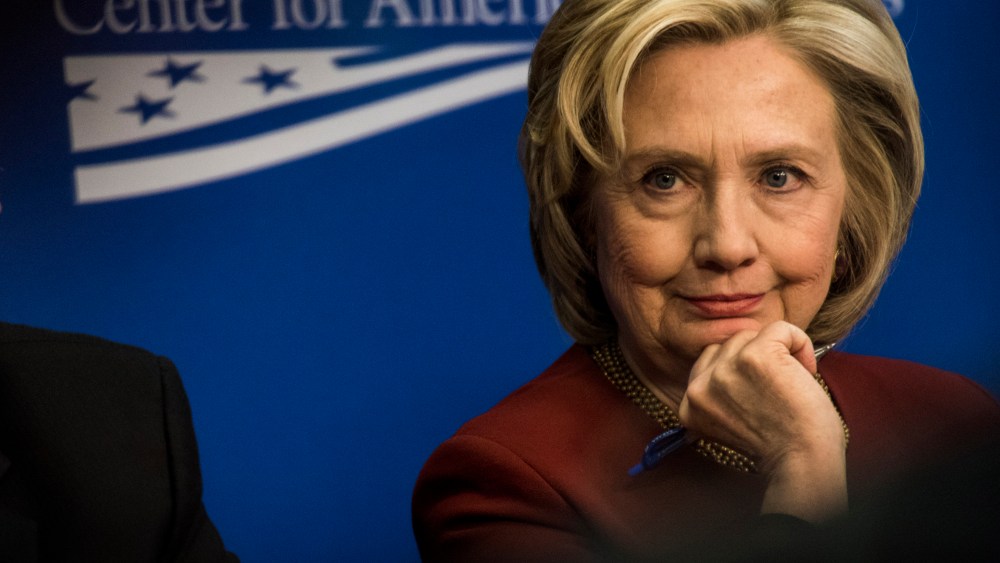 Presidential candidate Hillary Clinton participates in a roundtable discussion at the Center for American Progress, in Washington DC, March 23, 2015. (Photo by Melina Mara/The Washington Post/Getty)