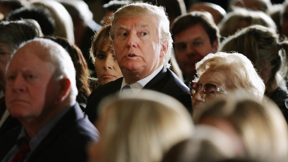 Real estate mogul and billionaire Donald Trump (C) attends Golf legend Jack Nicklaus' Congressional Gold Medal ceremony in the U.S. Capitol Rotunda on March 24, 2015 in Washington, DC.