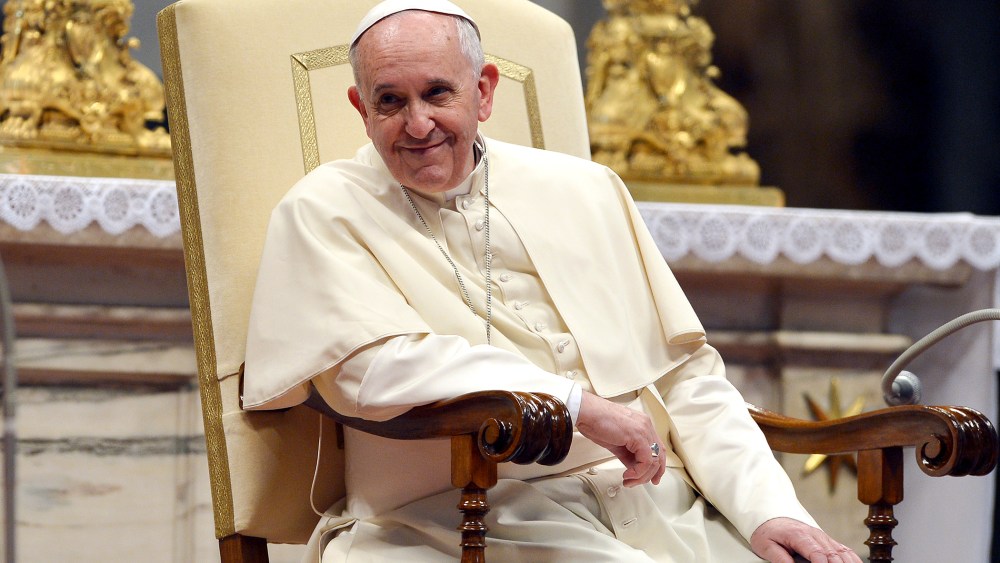 Pope Francis speaks at an event after a mass at St Peter's Basilica, Feb. 8, 2014 at the Vatican.
