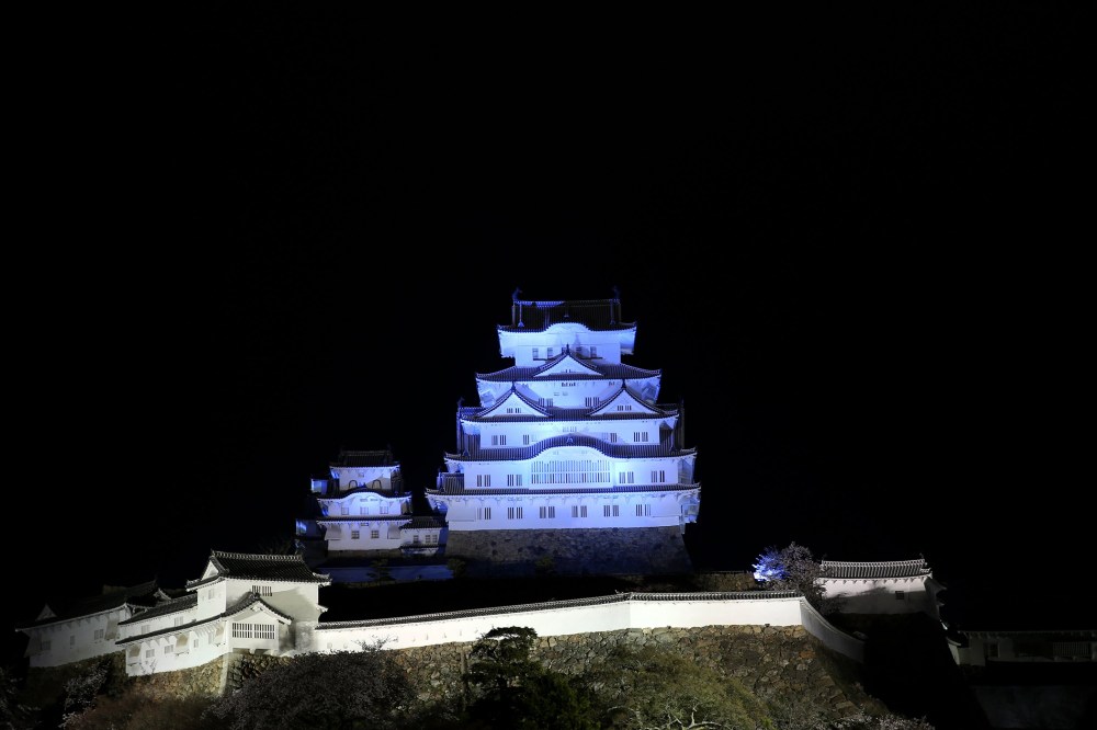 World Heritage Himeji Castle is illuminated in blue light to mark World Autism Awareness Day on April 2, 2015 in Himeji, Japan. (Buddhika Weerasinghe/Getty for Autism Speaks )